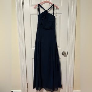 Navy blue floor length dress